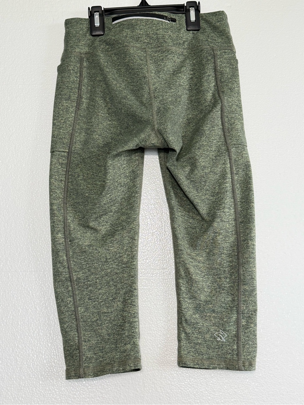 Rabbit Women Running Workout High Rise Crop Leggings Stretch Green Size XS